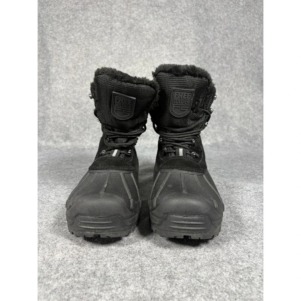 Free‎ Soldier Tactical ACC0037 Winter Boots 8 Black Faux Fur Lined Suede